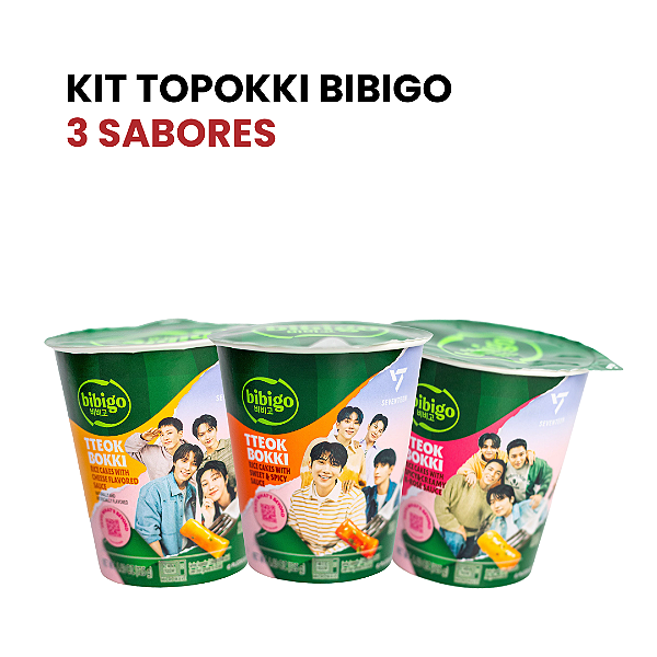 Kit Topokki Bibigo 3 Sabores - Edição Especial Seventeen