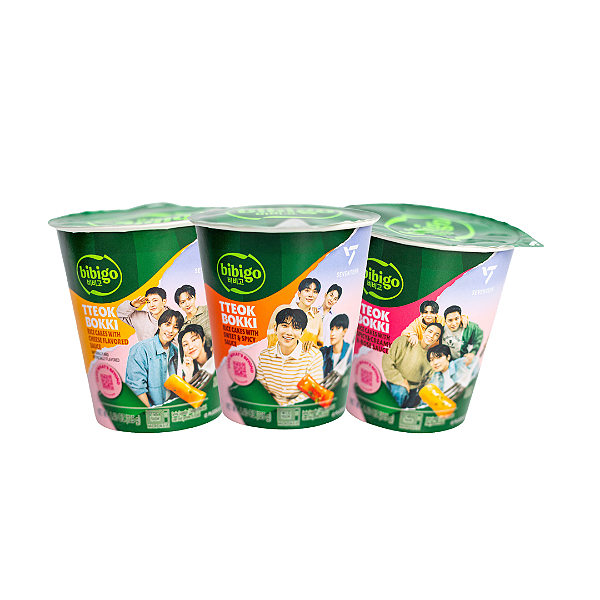 Kit Topokki Bolinho de Arroz Coreano Bibigo 3 Sabores - Edição Especial Seventeen