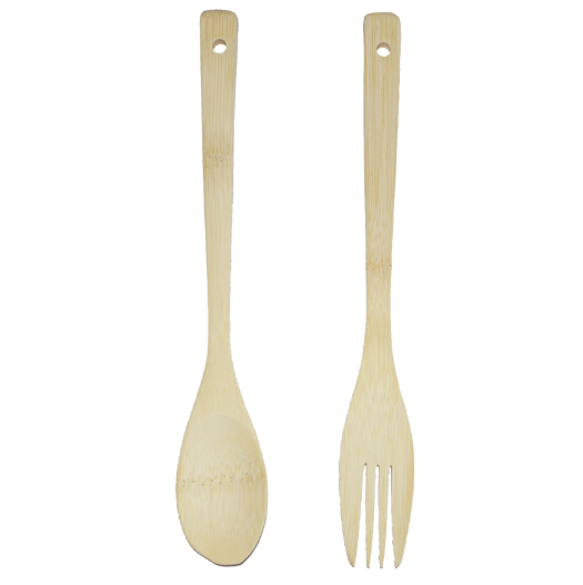 Colher E Garfo Bambu 29cm