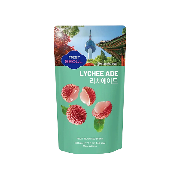 Bebida Coreana Suco Refresco Meet Seoul Sabor Lichia Saquinho Sachê 230ML