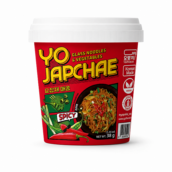 Japchae Sweet Comida Coreana Vegetariana Super Apimentado Copo Yopokki 38g