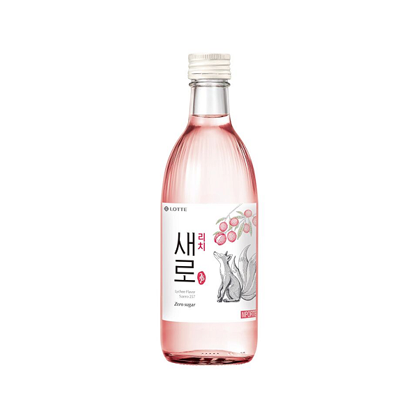 Soju Saero Sabor Lichia Zero Açúcar Lotte 375ml