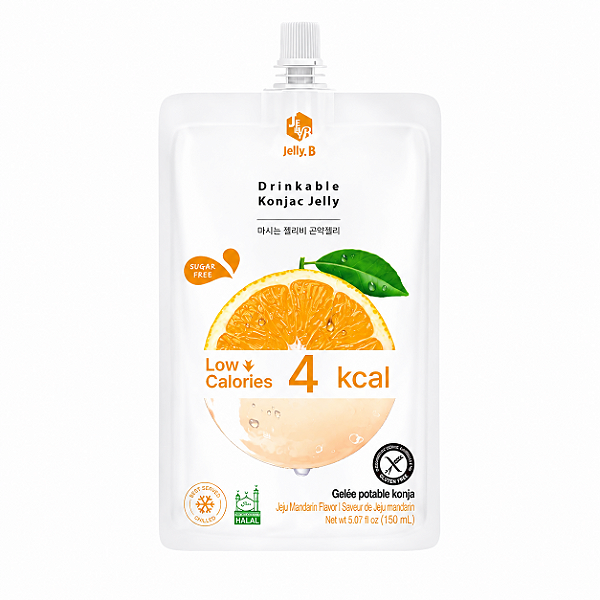 Refresco Suco Coreano com Gelatina Jelly Sabor Jeju Ponkan Jelly Drinkable Konjac 150ml