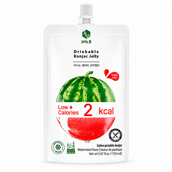 Refresco Suco Coreano com Gelatina Sabor Melancia Jelly Drinkable Konjac 150ml