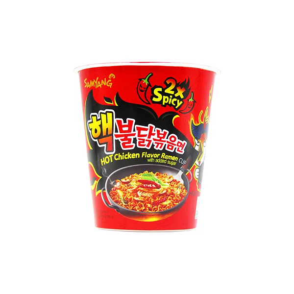 Lamen Coreano Buldak Sabor Frango Spicy 2x Hot Cup Samyang 105g