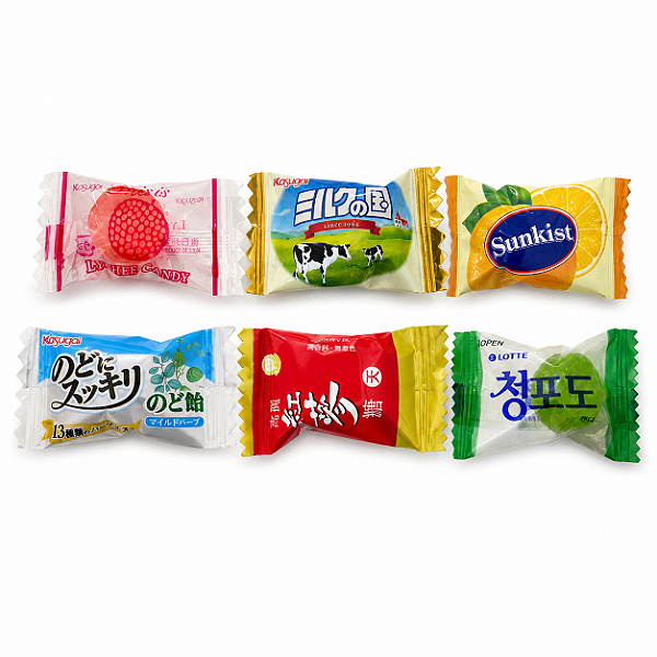 Kit 6 Balas Asiáticas Sortidas Doces Importados Sabores Variados