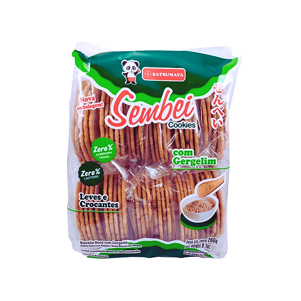 Biscoito Sembei Cookie Com Gergelim 260g