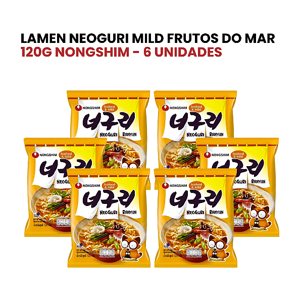 Lamen Neoguri Mild Frutos Do Mar 120g Nongshim 6 unidades