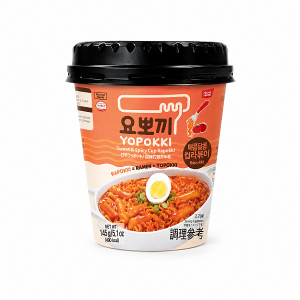 Rapokki Lamen Com Topokki Coreano Sabor Sweet Spicy Copo 145g