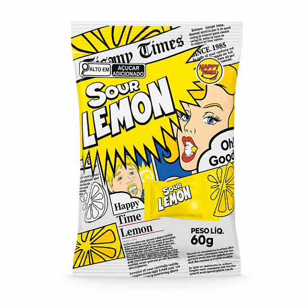 Bala Azeda Sour Lemon Limão Happy Time 60g