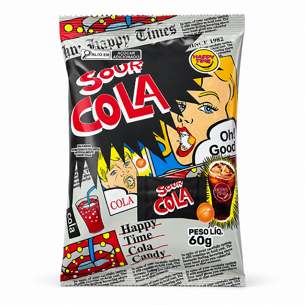 Bala Azeda Sour Cola Happy Time 60g