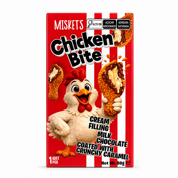 Coxa de Chocolate ao Leite com Recheio de Creme Chicken Bite 50g
