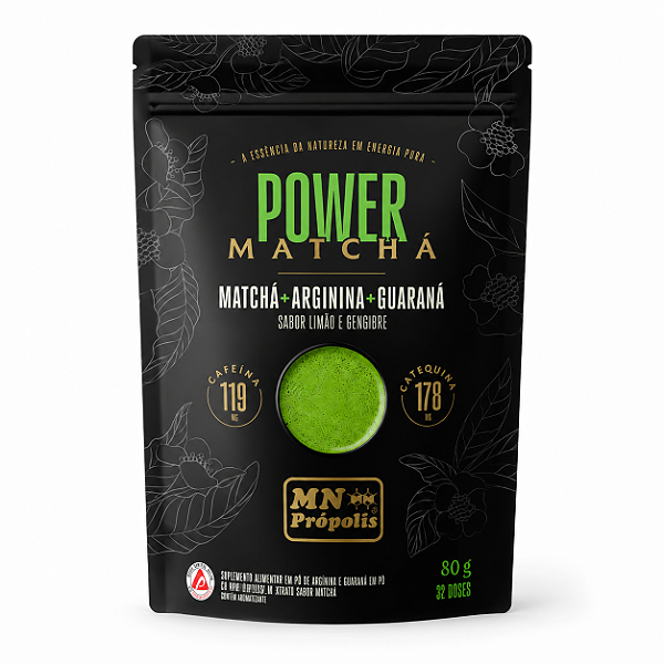 Power Matchá com Arginina Guaraná Limão e Gengibre MN 80g
