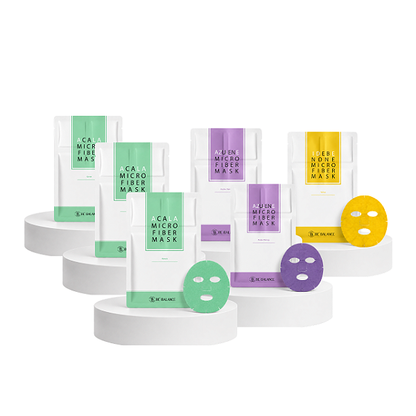 Kit Máscara Facial Coreana Pele Oleosa e Sensível Be'Balance - 6 Unidades
