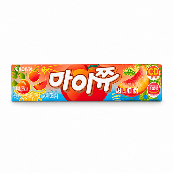 Bala Mastigável Coreana Sabor Pêssego Crown 44g