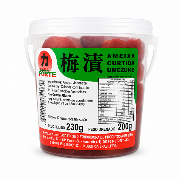 Umezuke Umeboshi Ameixa Japonesa Curtida Casa Forte 200g Conserva Oriental