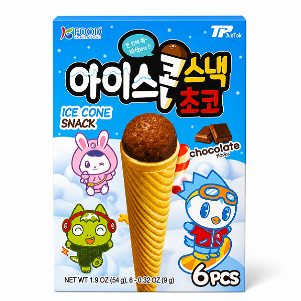 Biscoito Cone Chocolate Raon Ice Cone Snack 54g