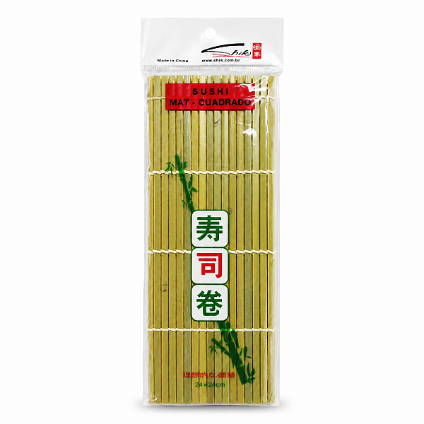 Esteira de Bambu para Sushi Mat Quadrado 24cm