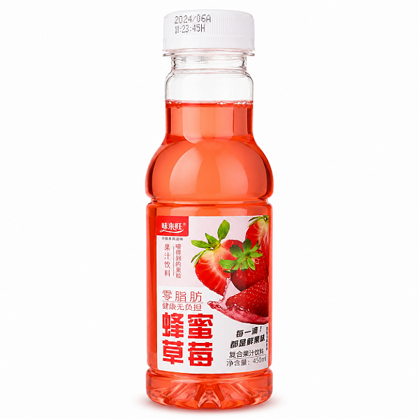 BEBIDA DE FRUTA SABOR MORANGO COM MEL E NATA DE COCO 450ML