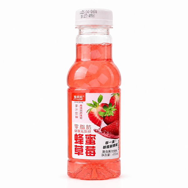 Bebida Jibaiyi de Morango com Mel e Nata de Coco 450ml