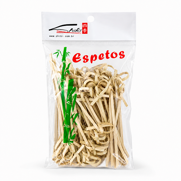 Espeto de Bambu 9cm com 50 Unidades para Petiscos e Canapés