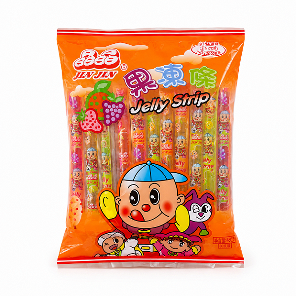 Gelatina em Tiras Frutas Mistas Jelly Strip Jin Jin 470g
