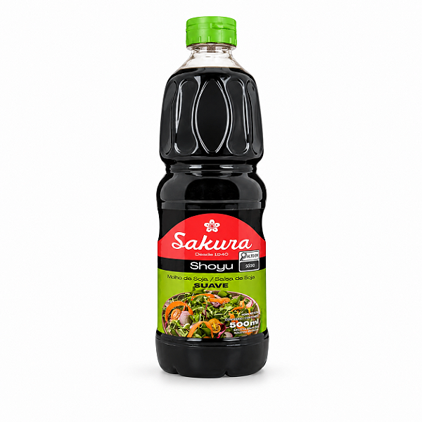 Molho Shoyu Suave Sakura 500ml 30% Menos Sódio