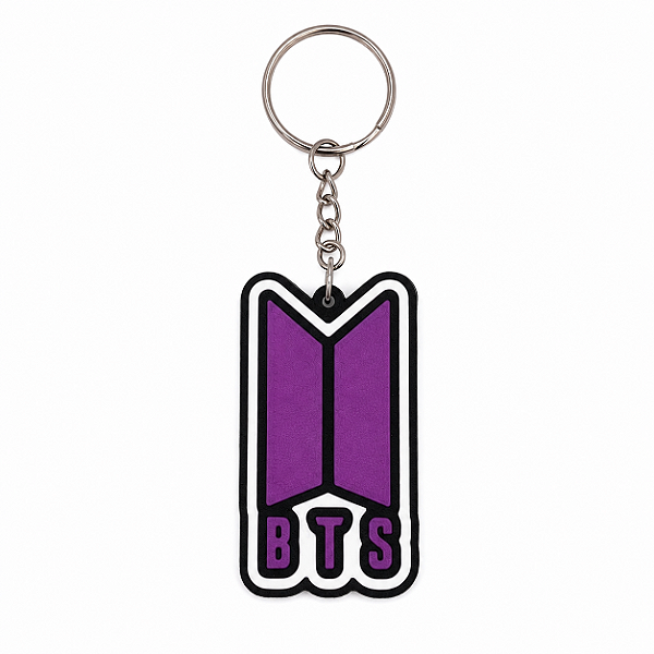Chaveiro BTS Logo Roxo Impresso em 3D para ARMY
