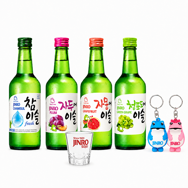 Kit 4 Soju Jinro com Copinho e Mimo Exclusivo – Edição Limitada