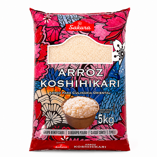 Arroz Sakura Koshihikari Grão Curto 5kg para Sushi e Gohan