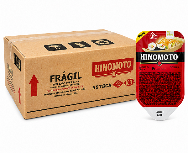 Molho de Soja Shoyu Hinomoto Premium Molheira 30ml – Caixa com 60 Unidades
