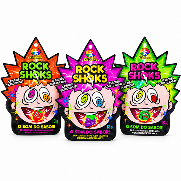Bala Rock Shoks Explode na Boca Sabor Sortido 18g