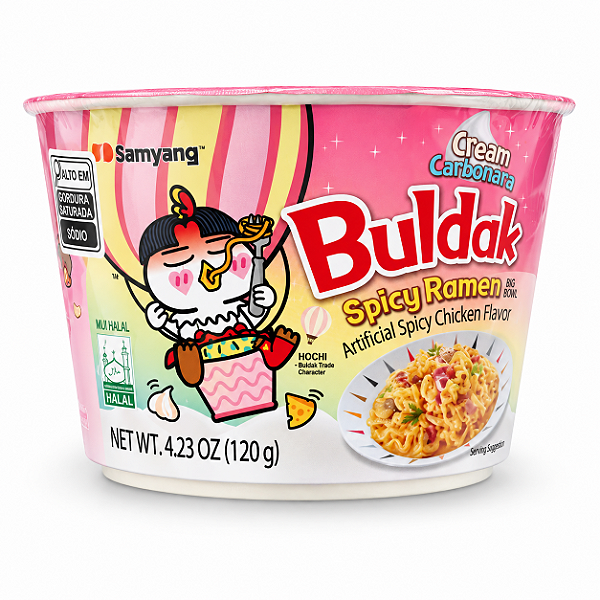 Lamen Buldak Big Bowl Spicy Ramen Frango Picante Super Cremoso 120g