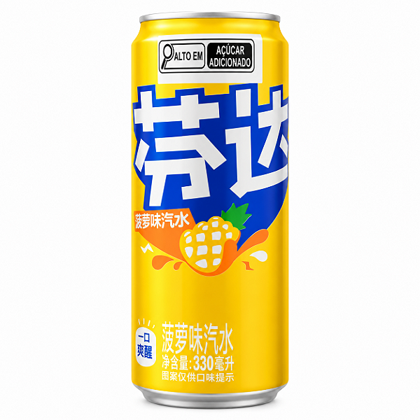 Refrigerante Fanta Sabor Abacaxi 330ml Importada da China