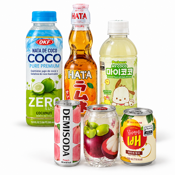 Kit 4 Bebidas e Refrescos Asiáticos Não Alcoólicos Aniversário Lojas Kaito 4 Anos