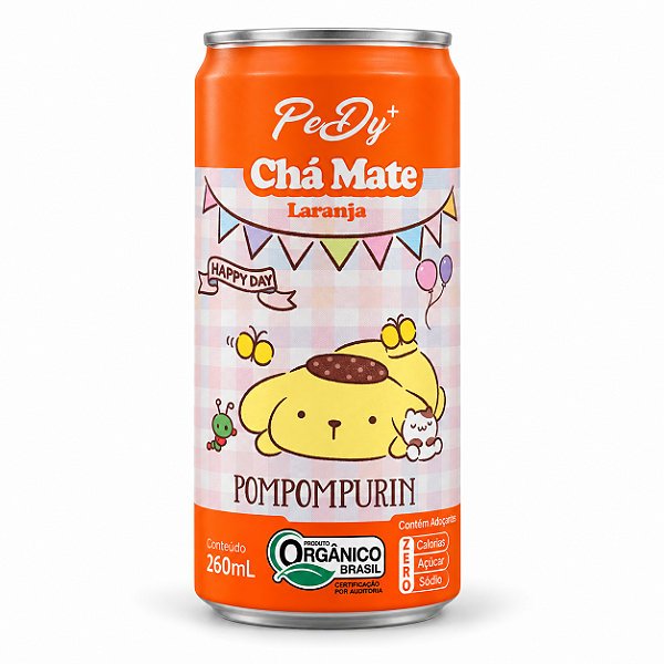Chá Mate Pedy+ Pompompurin Sabor Laranja 260ml