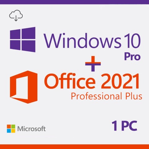 Combo Windows 10 Professional + Office 2021 Professional Plus – Licença Vitalícia - 32/64 Bits + Nota Fiscal
