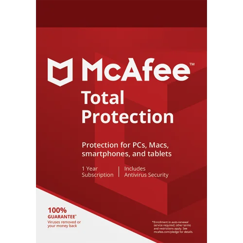 Antivírus McAfee Total Protection - Proteção para 1 Dispositivo - 1 ano - Digital para download - Nota Fiscal