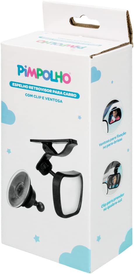 Pimpolho Espelho Retrovisor Para Carro C/Clipe E Ventosa - Unissex
