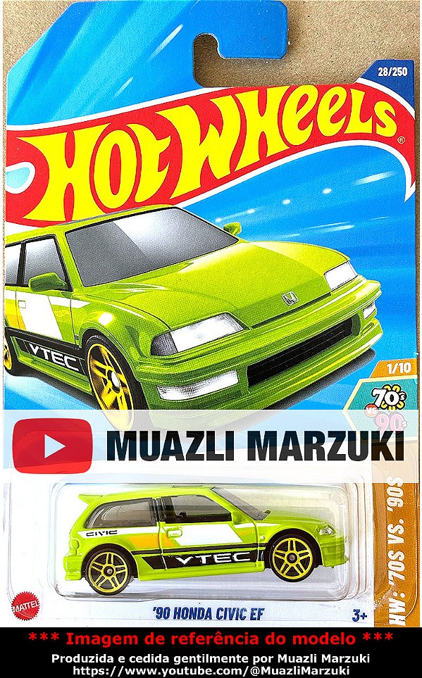 90 Honda Civic EF - HYX90 | Hot Wheels Linha Básica 2025 - Nº 028/250