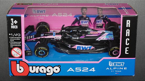 Alpine A524 (2024) - 18-38219 | #31 Esteban Ocon | Sem Capacete | 1:43 | Formula 1 | Bburago