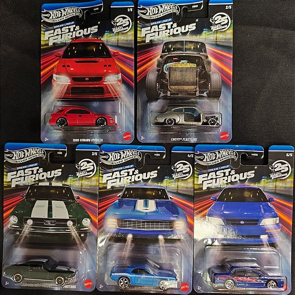 Fast & Furious: Dream Lineup - Set Completo | Velozes e Furiosos / Fast & Furious: Dream Lineup (HNR88) | Velozes e Furiosos / Hot Wheels Silver Series