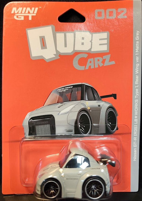 Nissan GT-R (R35) LB Works Type 1, Rear Wing ver 1 Matte Grey - QZ00201-BL | Mini GT QUBE CARZ - Nº 002