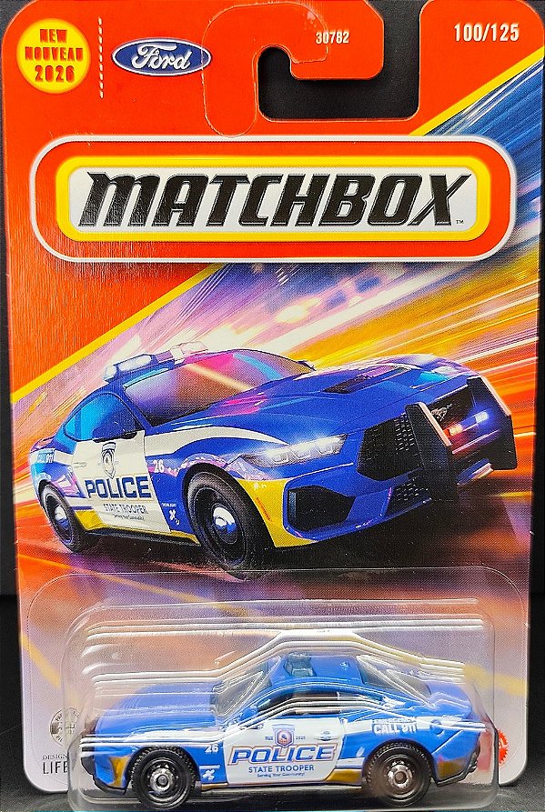 2025 Ford Mustang Police - JHM28 | Linha Básica 2026 - Nº 100/125 | Matchbox