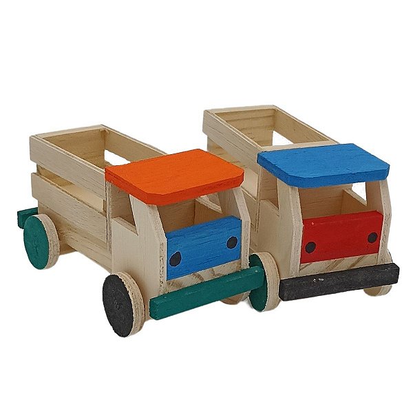 Caminhão de brinquedo em madeira  Caminhão de madeira, Caminhões de  brinquedo de madeira, Carros de brinquedo de madeira