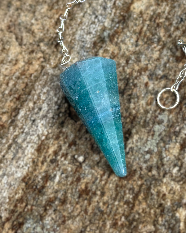 Pêndulo de Cristal Natural - Aventurina Azul