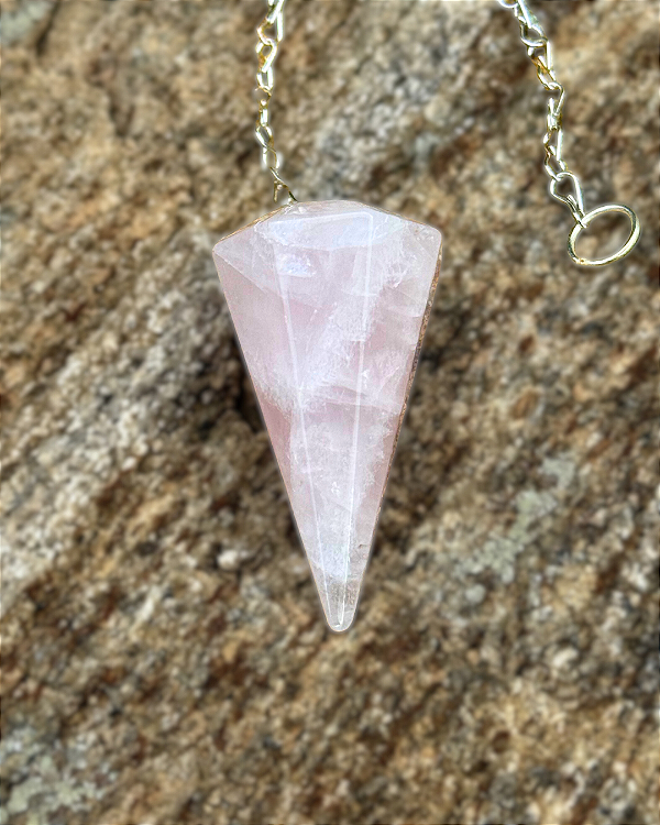 Pêndulo de Cristal Natural - Quartzo Rosa