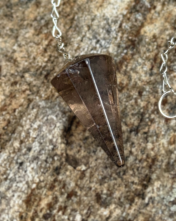 Pêndulo de Cristal Natural - Quartzo Fumê