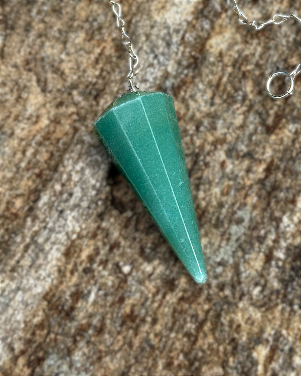 Pêndulo de Cristal Natural - Quartzo Verde