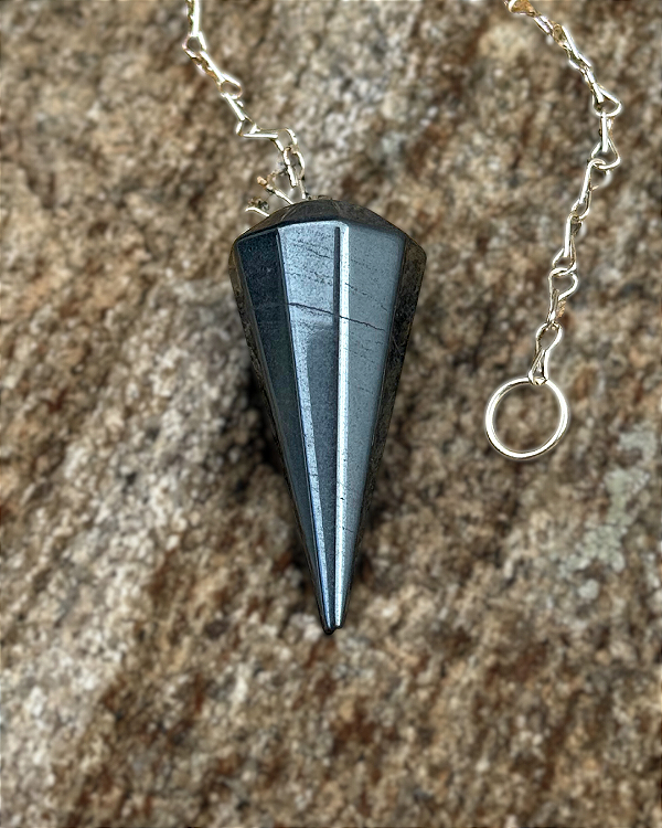 Pêndulo de Cristal Natural - Hematita